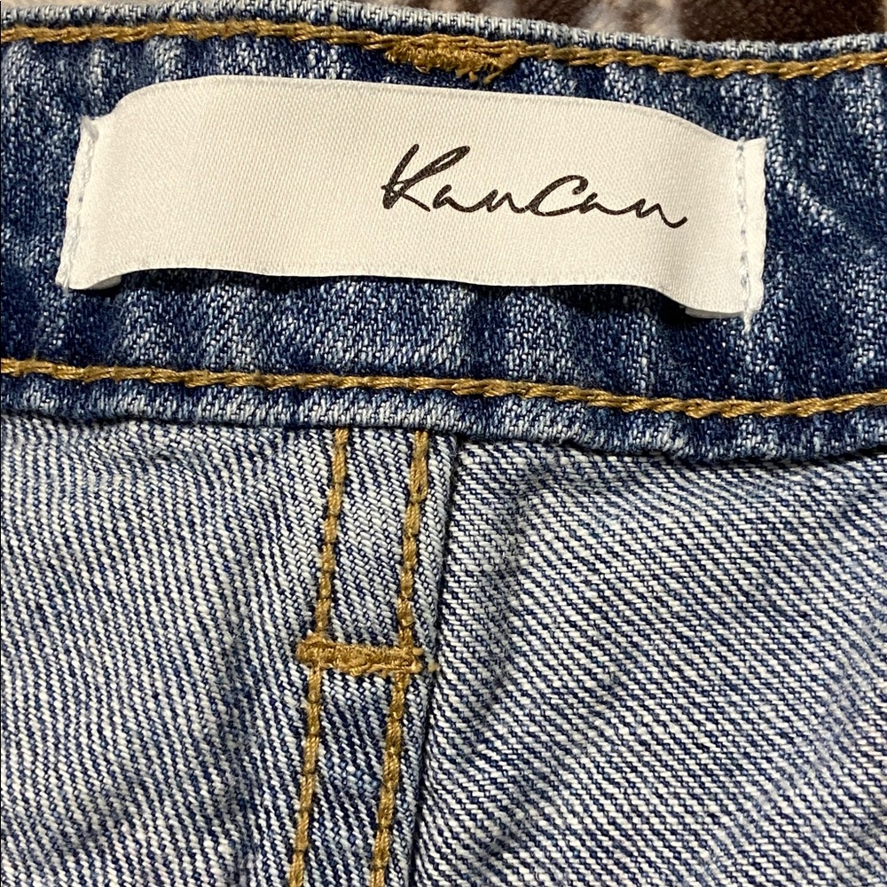 KanCan denim shorts high-rise waist and distressed frayed hem Size 9 - Picture 5 of 11